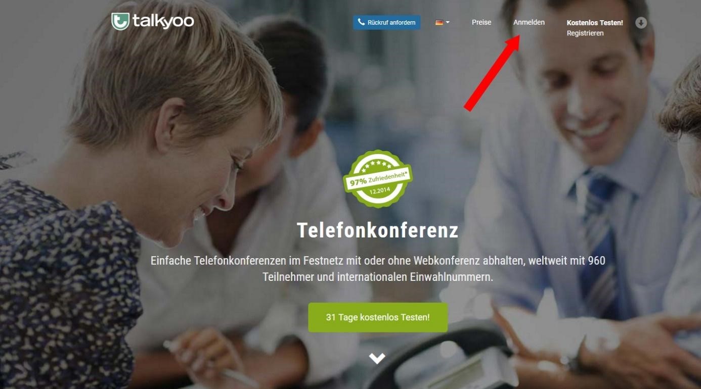 Anmelden auf www.talkyoo.net