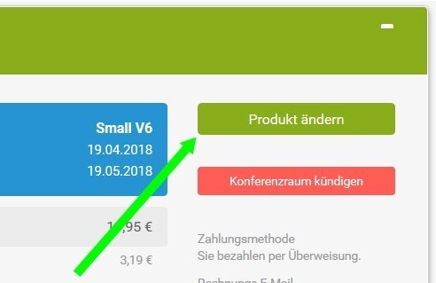 Klicken Sie auf "Produkt ändern"